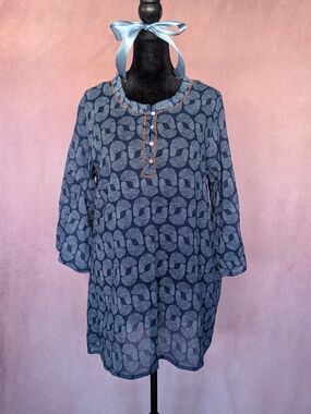 Rock Flower Paper Printed Tunic Top